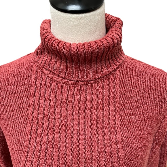 Sundance Turtleneck Sweater Women’s XL Burnt Pink Orange Textured - Picture 2 of 9